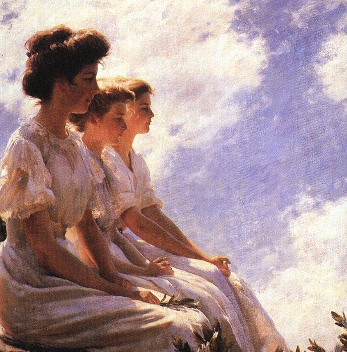 Charles Courtney Curran On the Heights oil painting image